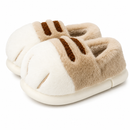 Pantufa Feminina Peluciada Patinha de Gato Antiderrapante para Inverno