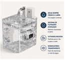 Fonte de Água Automática Transparente 1,5L para Gatos e Cães Pequenos Silenciosa com Filtro
