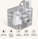 Fonte de Água Automática Transparente 1,5L para Gatos e Cães Pequenos Silenciosa com Filtro