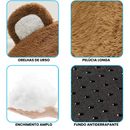 Cama Toca Ursinho Marrom Pelúcia Acolchoada para Gatos e Cães