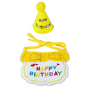 Chapéu e Babador Pet Feliz Aniversário para Cães e Gatos