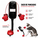 Brinquedo Interativo Saco de Pancadas para Gatos com Ventosa e Luvas de Boxe