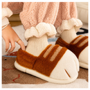 Pantufa Feminina Peluciada Patinha de Gato Antiderrapante para Inverno