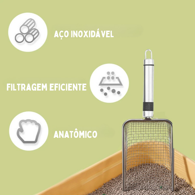 Pá Higiênica Coletora de Fezes para Caixa de Areia de Gatos