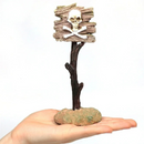 Decoração Enfeite Placas de Perigo para Aquário Tanque de Peixes