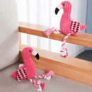 Brinquedo Pelúcia com Corda Flamingo Mordedor para Cachorros