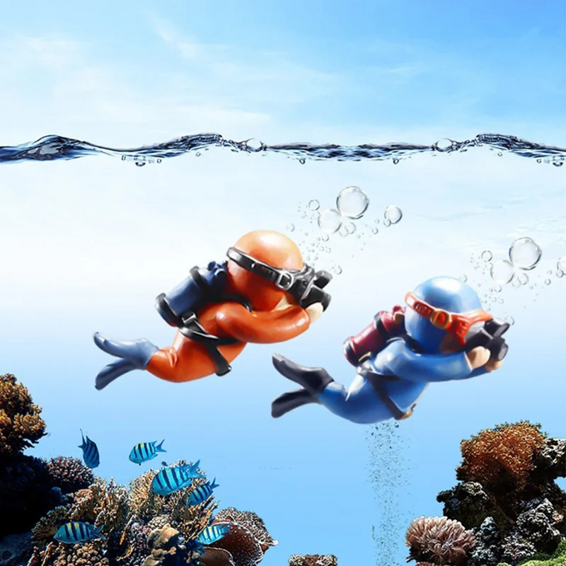 Mergulhador Enfeite Decoração Aquário Tanque de Peixes