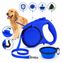 Guia Multifuncional Pet 4 em 1 com Porta Garrafa, Porta-Sacos e Tigela Dobrável