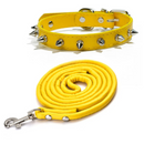 Coleira Colar Pet Couro com Spikes Cravejado para Cachorros