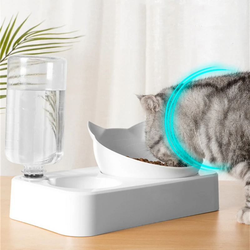Comedouro e Bebedouro Ergonômico Elevado Tigela Dupla para Cães e Gatos