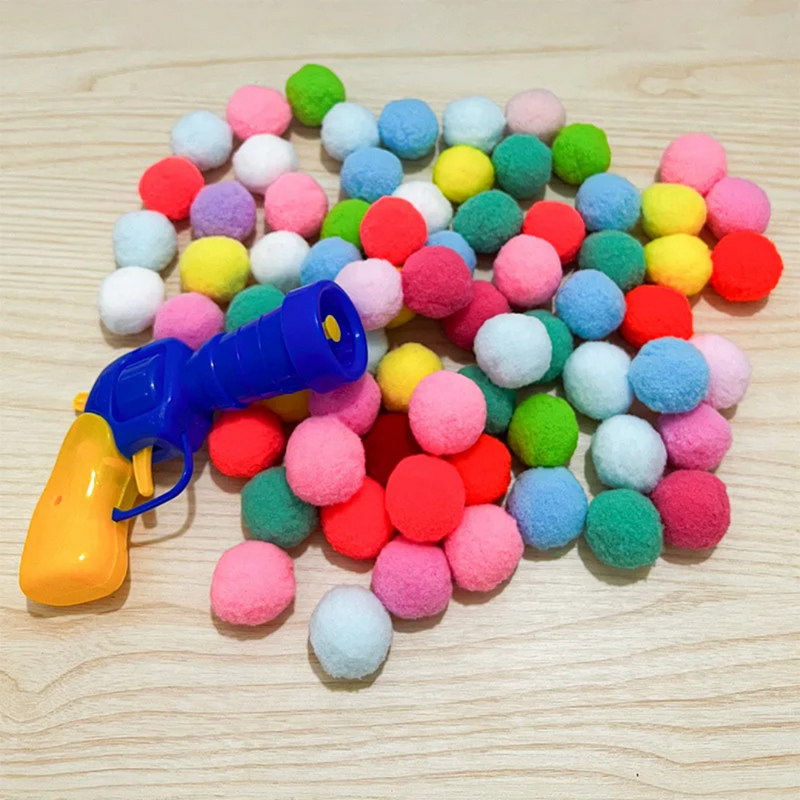 Lançador Arremessador De Bolinha Mini Pompom Para Gatos