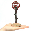 Decoração Enfeite Placas de Perigo para Aquário Tanque de Peixes