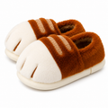 Pantufa Feminina Peluciada Patinha de Gato Antiderrapante para Inverno
