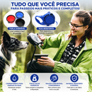 Guia Multifuncional Pet 4 em 1 com Porta Garrafa, Porta-Sacos e Tigela Dobrável