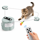 Brinquedo Interativo Automático para Gatos CatRunner™ com Controle Remoto e Pena Deslizante