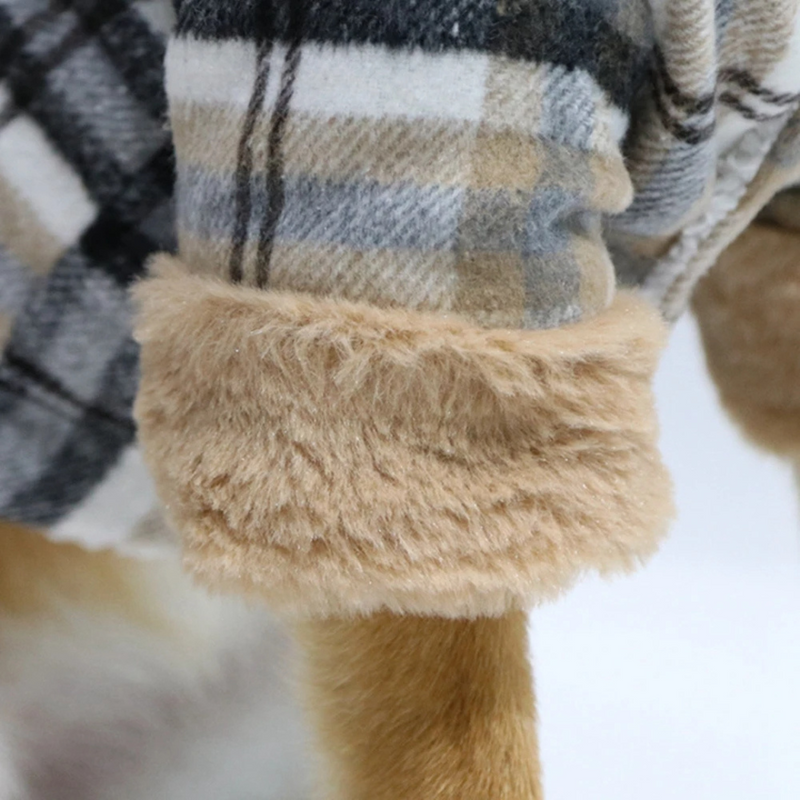 Jaqueta de Frio Pet com Gola e Argola para Guia