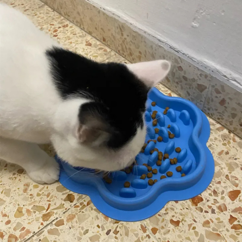 Comedouro Pet Lento Interativo Tigela de Silicone para Cães