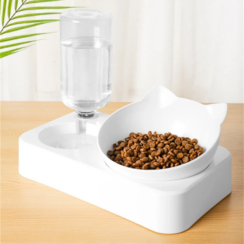 Comedouro e Bebedouro Ergonômico Elevado Tigela Dupla para Cães e Gatos
