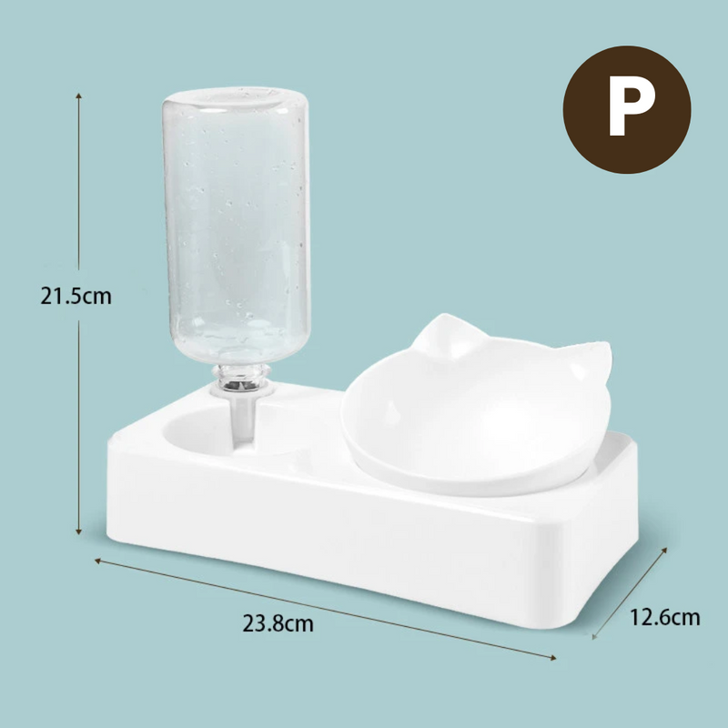 Comedouro e Bebedouro Ergonômico Elevado Tigela Dupla para Cães e Gatos