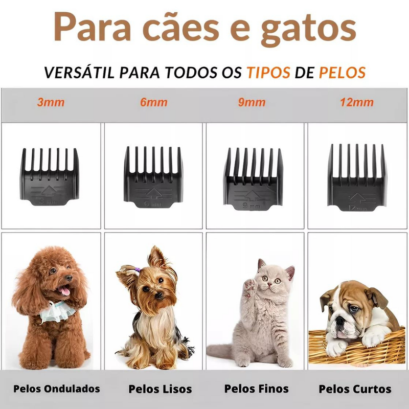 Máquina De Tosa Pet Recarregável para Cães e Gatos