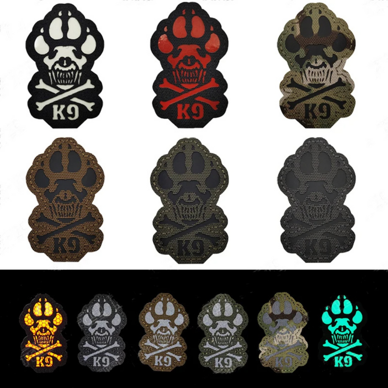 Patch Tag Bordado para Coleiras Peitorais Pet Cachorro Militar K9