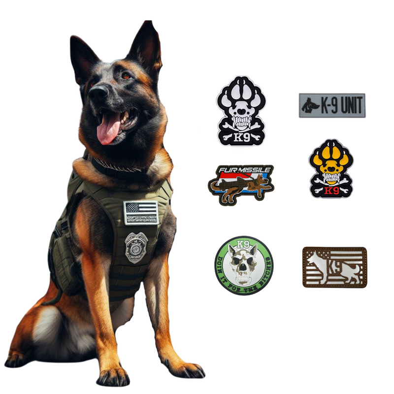 Patch Tag Bordado para Coleiras Peitorais Pet Cachorro Militar K9