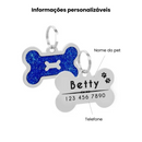 Pingente Pet Personalizado Placa de Identificação de Cachorro com Nome Telefone Endereço