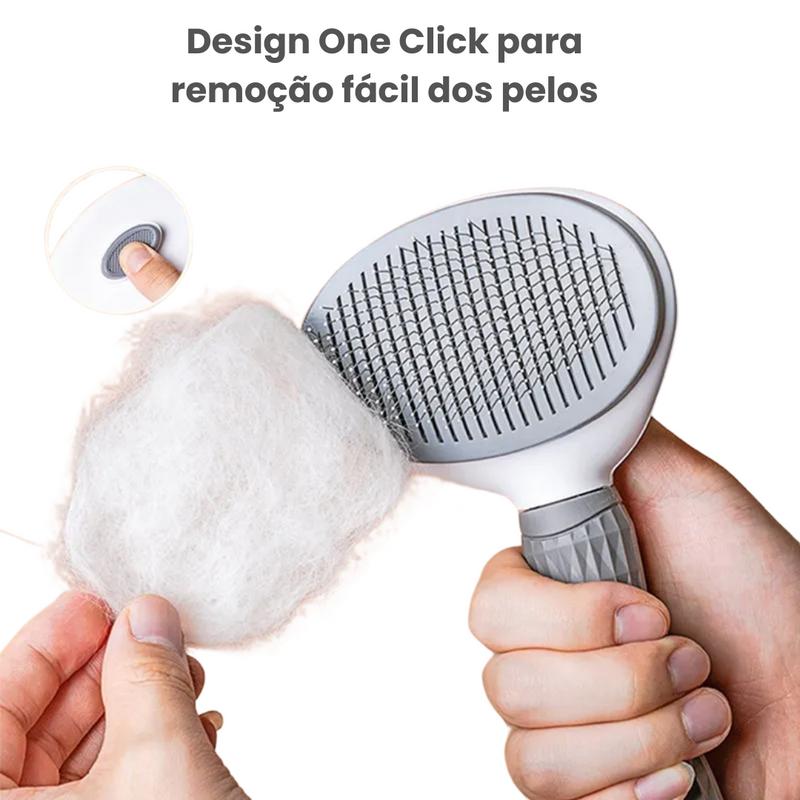 Escova Rasqueadeira com Botão de Remoção de Pelos