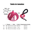 Coleira Peitoral com Guia Reforçada Pink para Cachorros