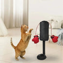 Brinquedo Interativo Saco de Pancadas para Gatos com Ventosa e Luvas de Boxe
