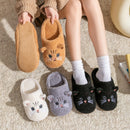 Pantufa Pelúcia Gatinho Antiderrapante Quentinha e Confortável para Inverno
