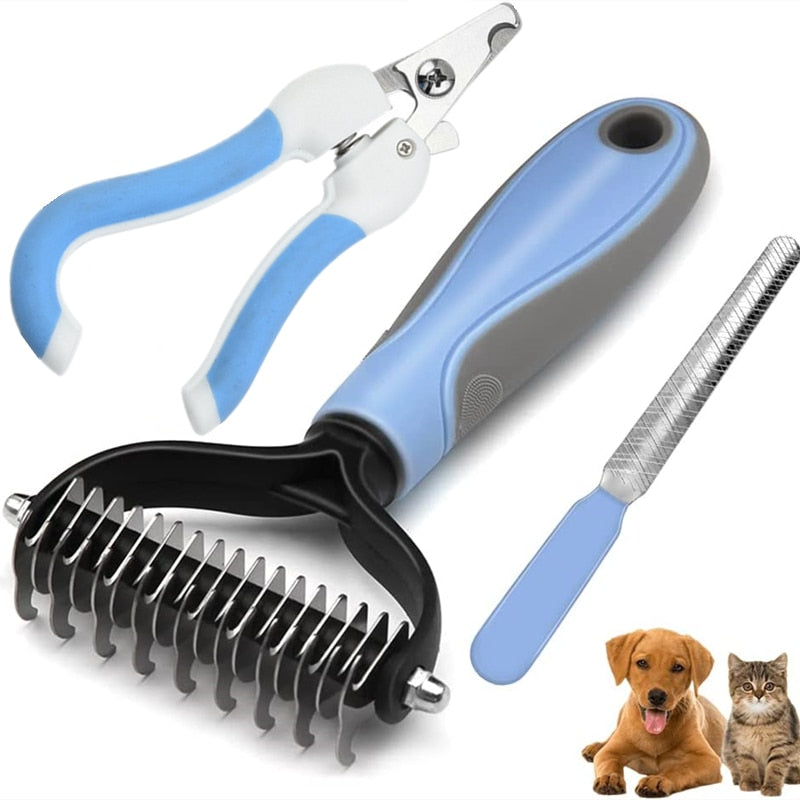 Escova Rasqueadeira Alicate de Unha Lixa de Unha para Pets