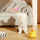 Brinquedo Interativo Giratório 360° para Gatos Recarregável USB com Pena e Movimento Automático