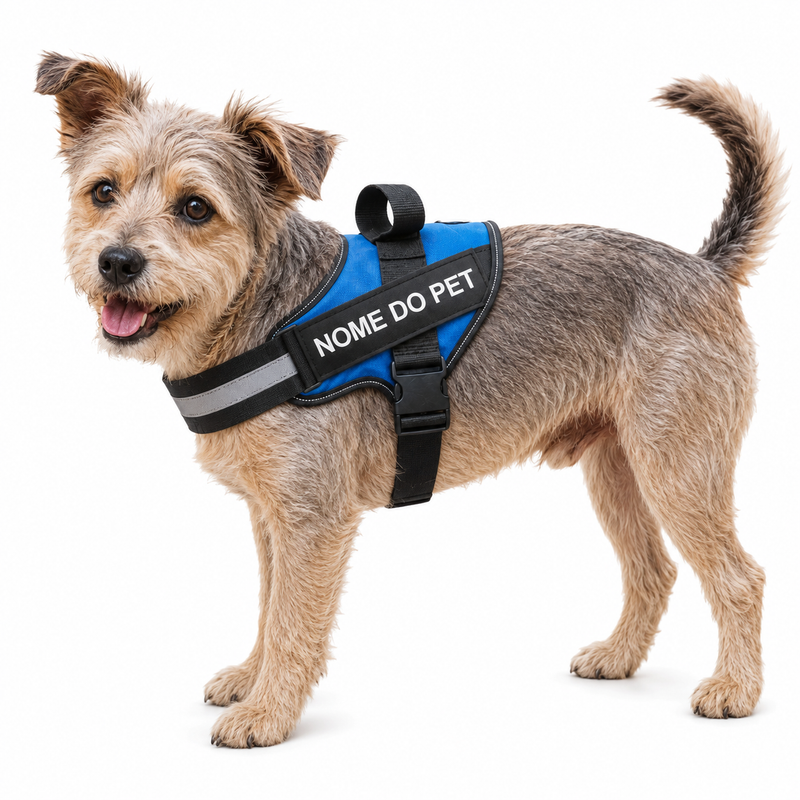 Peitoral Para Cachorros Ajustável com Nome Personalizável