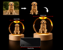 Luminária Cristal 3D Personalizada com Foto do Seu Pet – Recordação Eterna LED