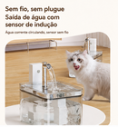 Fonte de Água Automática Transparente 1,5L para Gatos e Cães Pequenos Silenciosa com Filtro