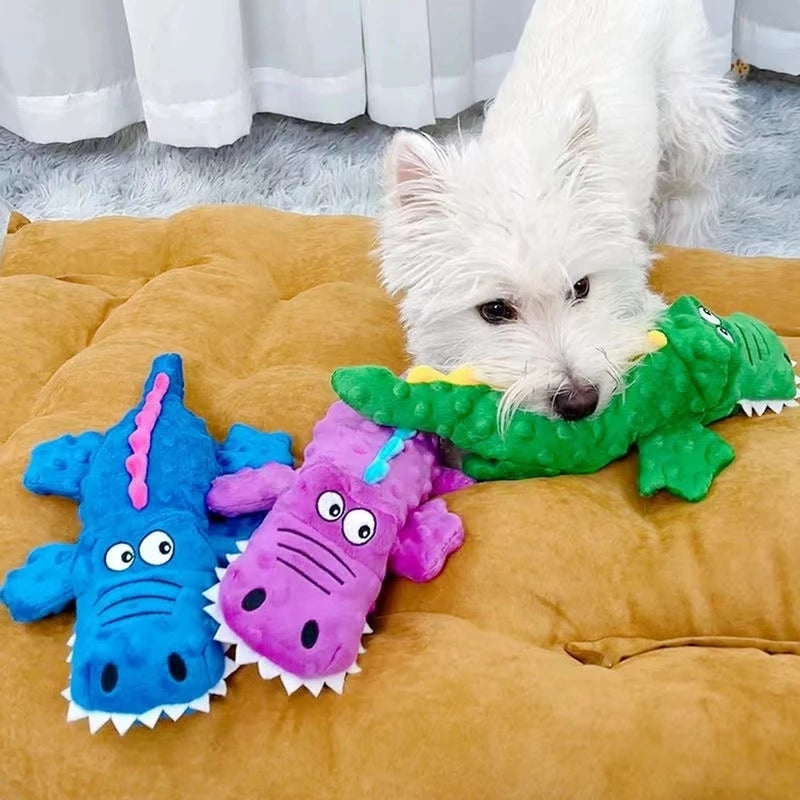 Brinquedo Jacaré Amigo Pelucia Anti Stress para Cachorro