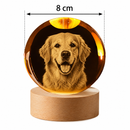Luminária Cristal 3D Personalizada com Foto do Seu Pet – Recordação Eterna LED