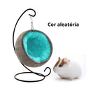 Caminha Casca de Coco com Acolchoamento para Hamster Chinchila Porquinho da Índia