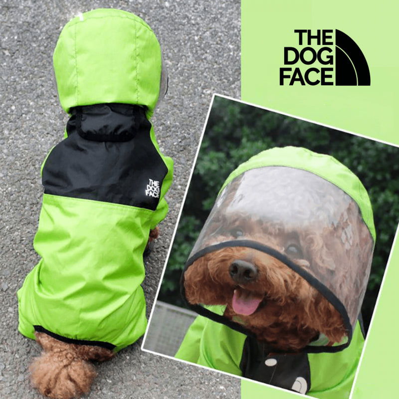 Capa de Chuva The Dog Face com Capuz Transparente para Cães