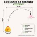 Brinquedo Interativo Giratório 360° para Gatos Recarregável USB com Pena e Movimento Automático