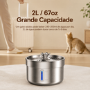 Fonte Automática Inteligente em Aço Inox 2L para Gatos e Cães