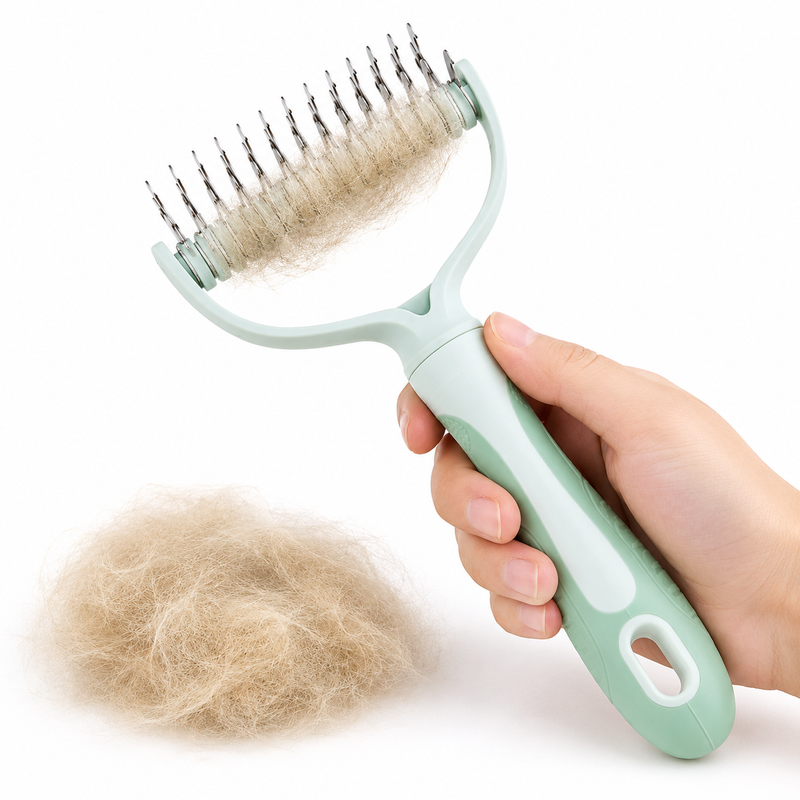 Escova Removedora de Pelos e Desembaraçadora Premium Dupla Face para Cães e Gatos