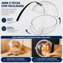 Capacete Protetor Transparente para Gatos | Anti Mordidas, Banho, Tosa e Corte de Unhas