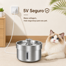 Fonte Automática Inteligente em Aço Inox 2L para Gatos e Cães