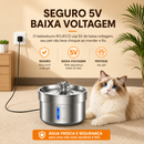 Fonte Automática Inteligente em Aço Inox 2L para Gatos e Cães