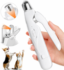 Cortador de Unhas Elétrico 2 em 1 para Cães e Gatos com Lixadeira, Luz LED Dupla e Coletor de Resíduos