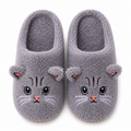 Pantufa Pelúcia Gatinho Antiderrapante Quentinha e Confortável para Inverno