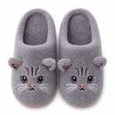 Pantufa Pelúcia Gatinho Antiderrapante Quentinha e Confortável para Inverno