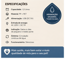 Fonte de Água Automática Transparente 1,5L para Gatos e Cães Pequenos Silenciosa com Filtro